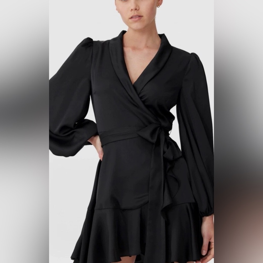 KEEPSAKE the Label Black Long Sleeve Wrap Dress